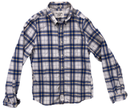 Abercrombie and Fitch Men’s Size Medium Muscle Button Down Shirt Plaid Blue Gray - £11.66 GBP