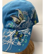 Pretty &amp; fun baseball cap hat cotton unisex women butterfly dragonfly bl... - $491.35 MXN