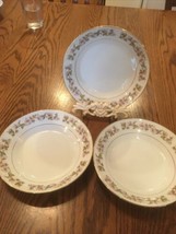 SET OF 3 SOUP/CEREAL BOWLS ACSONS DIAMOND CHINA AUTUMNS LEAVES - $20.75