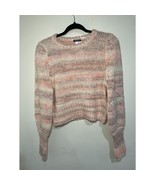 NWT Size M Chunky Cropped Sweater Space Dye Balloon Sleeve - $9.50