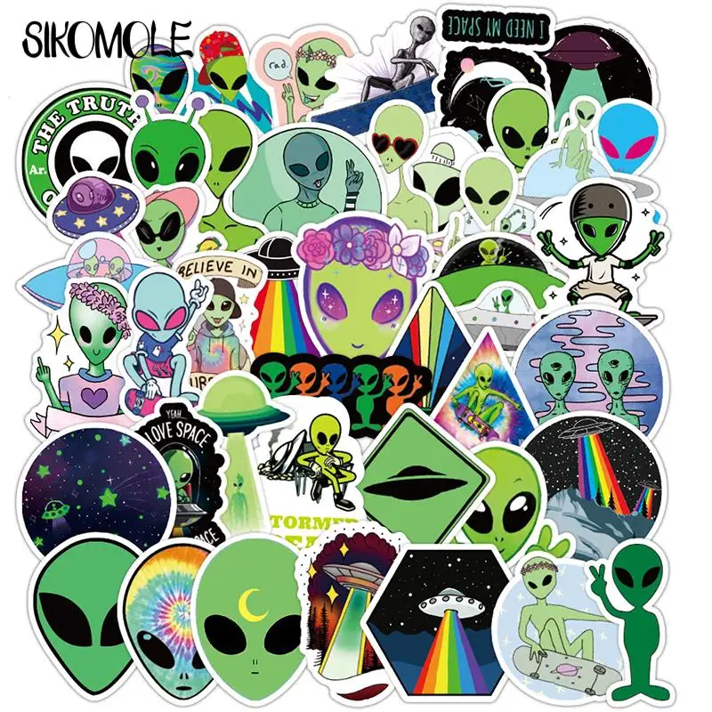 10/30/50PCS Outer Space Stickers   Astronaut Green Sticker DIY Toy Laptop Car Mo - £62.24 GBP