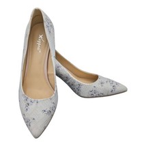 Xappeal White Faux Snake Skin Floral Stiletto Heels Jana Size 7.5 - $34.65