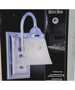 Hampton Bay 1 Light Bath Bar Frosted Glass Shade New OB NOS Brushed Nickel - $41.01 CAD