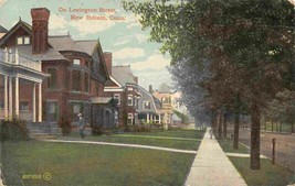Lexington Street New Britain Connecticut 1913 postcard - £5.43 GBP