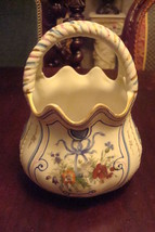 Beautiful bisque handled basket , JAPANESE Import REPRO Meissen &amp; Dresde... - £35.14 GBP