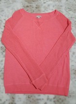 GAP Fire Coral Pink Knitted  Sweater Top Winter Crochet Womens Size XS - £10.27 GBP
