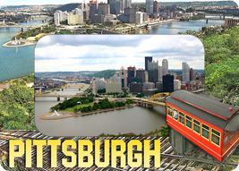 Pittsburgh Pennsylvania with Duquesne Incline Picture Frame Fridge Magnet 4x6 - £10.50 GBP