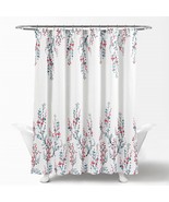 72-inch White Blue Coral Watercolor Floral Shower Curtain - $192.09 CAD