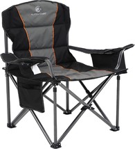 Black Alpha Camp Oversized Camping Folding Chair Heavy Duty Support 450 Lbs - £72.10 GBP