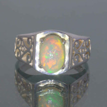 Welo Opal Untreated Stable Ethiopia Gem Handmade 925 Silver Ring size 9 Design 1 - £113.49 GBP