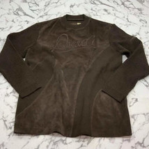 Men&#39;s Davoucci Brown Genuine Leather Crewneck Sweater NWT - £153.25 GBP