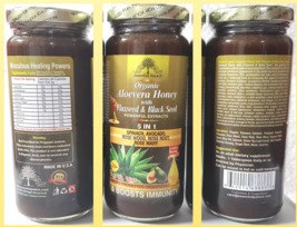 Organic Aloe Vera Honey With Flaxseed &amp; Black Seed By Essential Palace - £18.13 GBP