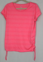 Made For Life Top Womens PM Hot Pink Rushed Side Hem Short Sleeve Casual Shirt - £9.50 GBP