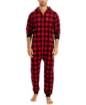 Family Pajamas Mens Matching 1-Piece Red Check Printed Pajamas - £18.26 GBP