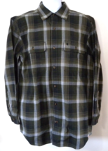 Carhartt Mens Green Plaid Long Sleeve Orginal Fit Cotton Flannel Shirt Sz M - $29.65