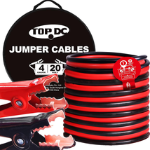TOPDC 4 Gauge 20 Feet Jumper Cables for Car, SUV and Trucks Battery, Heavy Duty  - £33.99 GBP