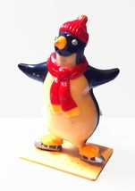 Vintage Plastic Penguin On Ice Skates Baking Soda Holder Top Only ! (Circa 60&#39;s) - $9.48