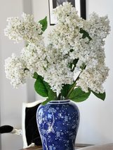 DandD Home 3Pcs 9x6x34 White Artificial French Hydrangea Flowers Real Touch Fake - $28.56