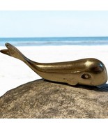Brass Baby Whale With Raised Tail Vintage Figure Paperweight  3”MCM Beac... - $264.64 MXN