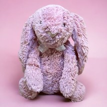 Jellycat Bashful Bunny Plush Tulip Pink 11” Stuffed Rabbit Beanbag Easter Purple - £9.55 GBP