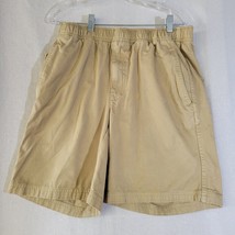 Orvis Mens Size 34 Khaki Shorts Elastic Waist Drawstring Zip Fly - £11.04 GBP