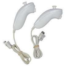 Nintendo Wii White Nunchuk Controller Set of 2 OEM Model RVL-004 - £11.19 GBP
