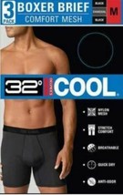 3 PK GENUINE 32 DEGREES COOL BLACK GRAY NAVY COMFORT MESH BOXER BRIEFS U... - £19.90 GBP