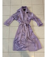 River Island Purple Lavender Silk Cardigan Trench Coat Jacket Medium - $47.86 CAD