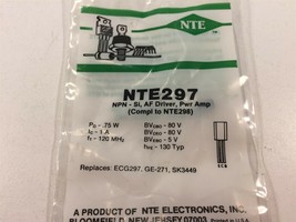 (4) NTE NTE297 Silicon NPN Transistor Audio Amplifier, Driver - Lot of 4 - £11.78 GBP