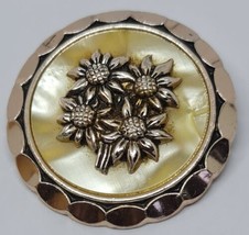 Bunch.Daisies Scarf Ring - 1950s Aluminium Scarf Clip - £7.05 GBP