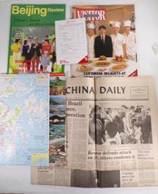 Chinese China Travel Tourist Magazine Lot: Beijing Review, Hong Kong Map - £7.05 GBP