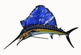 WorldBazzar LG Sailfish Marlin Sport Fish Metal Wall Art Trophy Nautical Coastal - $39.54
