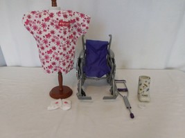 American Girl Doll Hospital Floral Butterfly Heart Socks Ribbon + Wheelchair &amp; C - £15.84 GBP