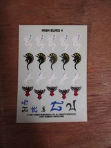 High Elves 4 Decals 5th Edition 1997 - £4.62 GBP