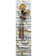 Colorful Monarch Butterfly Mariposa Stained Glass Copper Wind Chime Gard... - $38.94 CAD