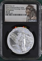 1 Oz Silver Coin 2025 Mesa Grande $1 Native American Bison Dollar NGC MS... - $129.12