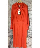 Daily Practice Anthropologie Dress 1X Orange Lightweight Sweater Dress Cowl - $650.38 MXN