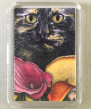 Cat Art Acrylic Small Magnet - Chloe with Callas - £3.16 GBP