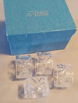 Astral Napkin Ring Set of 4 Full Lead Crystal Hand Cut in Box - £19.69 GBP