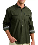 Huk Fishing Hawser Heather Flannel Shirt Mens Size Small Green Polyester - $736.23 MXN