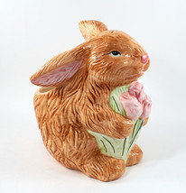 Easter Bunny Rabbit Ceramic Planter Decor 8&quot; Nurserymen&#39;s Vintage 1998 - £10.35 GBP