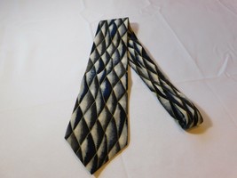 Signature Collection Italian Silk Tie Neck neckwear print black grey gol... - £20.24 GBP