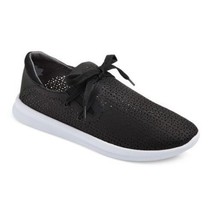 New! Women&#39;s Raelee Laser Cut Lace-Up Black Sneakers - Mossimo Supply Co - £11.91 GBP+