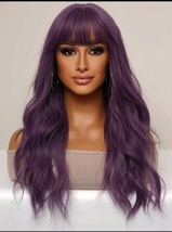 Purple weavy wig,purple curly wig,purple wig with waves,purple wig with ... - £27.33 GBP