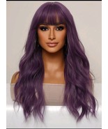 Purple weavy wig,purple curly wig,purple wig with waves,purple wig with ... - $48.02 CAD