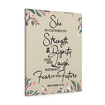 Express Your Love Gifts Scripture Canvas Strength and Dignity Proverbs 31:25 Chr - £108.98 GBP