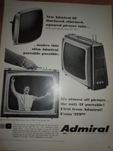 Admiral Portable 21&#39; Television Print Magazine Ad 1965 - £4.68 GBP