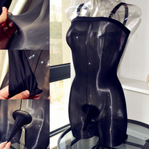 Glanz Strumpfhose Body stockings Straps eng glatt Shiny Pantyhose Nylons offen  - £8.83 GBP