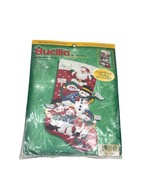 Christmas Bucilla Felt Applique Stocking Kit,CHEERFUL SNOWMEN &amp; SANTA,#8... - £37.19 GBP