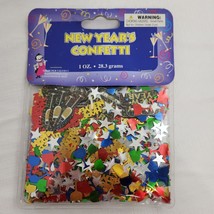 New Year&#39;s Eve Confetti One Ounce Colorful Stars Wine Glass Cheers - £6.22 GBP